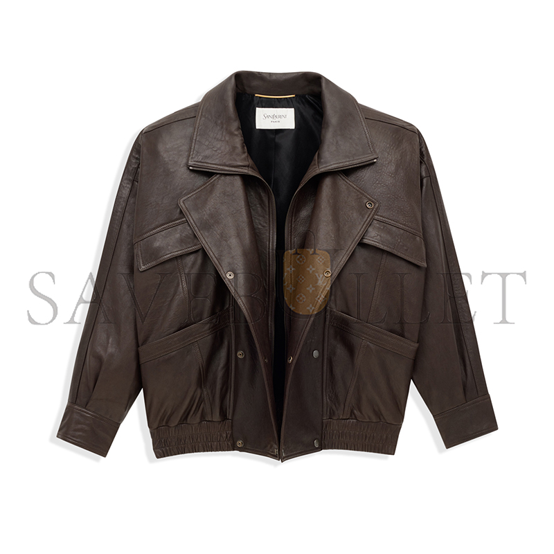YSL BOMBER JACKET IN BUBBLED LAMBSKIN 836513YCNF22509